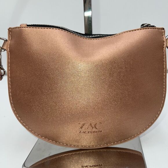 Zac Posen for Bloomingdale's Celia Rose Gold faux leather Crossbody Bag Purse Ex - Picture 2 of 9